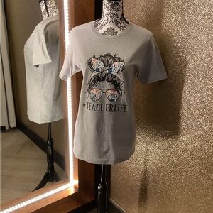 Teacher Life Graphic Tee Gray